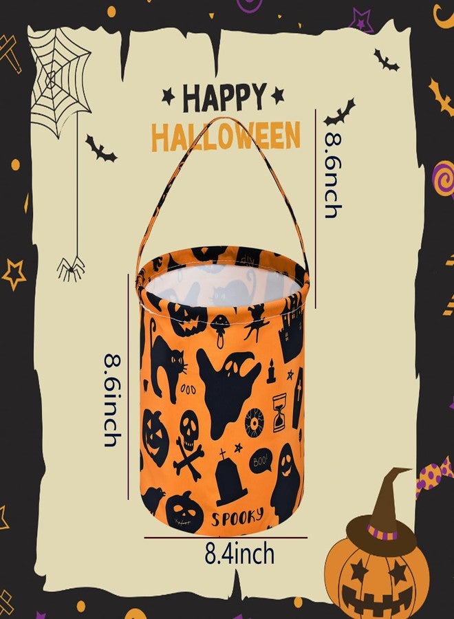 VAIVUSTO Halloween Pumpkin Ghost Handheld Basket Trick or Treat Bag Candy Tote Buckets Reusable Canvas Basket Best Halloween Party Gifts for Kids Party - Image 2