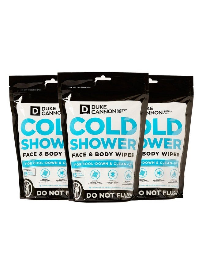 Duke Cannon Supply Co. Duke Cannon Cold Shower Cooling Field Towels - 45 Pack | Menthol-Infused For Instant Cooling | Aloe, Jojoba & Chamomile | Individually Wrapped For Freshness 