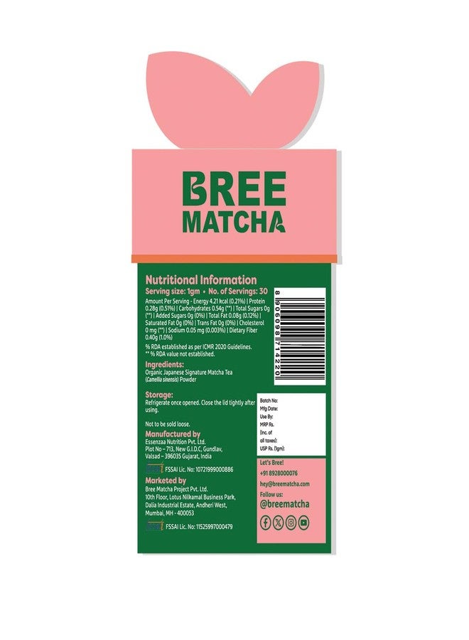 Bree Matcha Green Tea Powder (30g) | Premium Japanese Matcha from Kagoshima | Boost Energy, Improve Alertness & Mood | Smooth Umami Taste - Image 2
