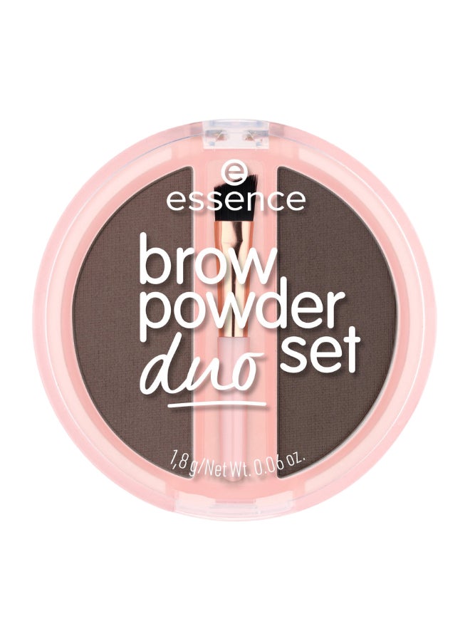 Essence Brow Powder Duo Set | 03 Brown | Natural Eyebrow Defining Powder | Vegan | Perfume Free | Easy Precise Application | Long Lasting Smooth Finish | Professional Brow Makeup Kit | 1.80 g Dark - Image 1