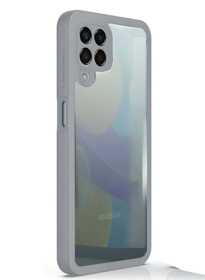 Bumper Protective Case for Samsung Galaxy M33 5G Silicone TPU Bumper Ultra Durable Ultra-Safe Camera Optimum Solution (Natural Titanium)