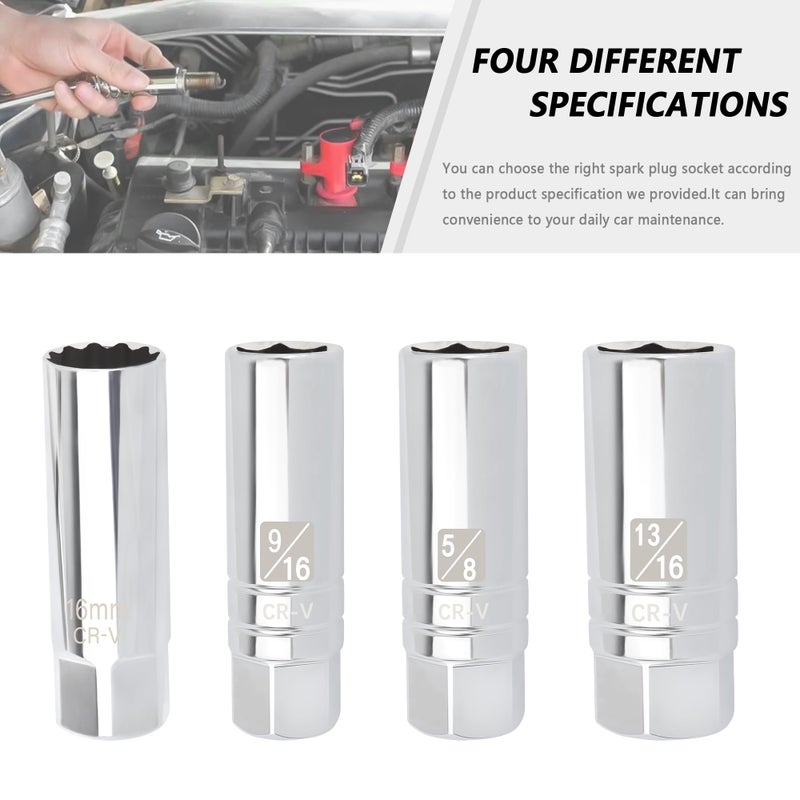 Salior 5/8" Magnetic Spark Plug Socket,6-Point 3/8" Drive Thin Wall Spark Plug Socket,Universal Spark Plug Removal Tool Car Accessories for Most Cars Trucks SUVs (5/8 inch) - Image 3