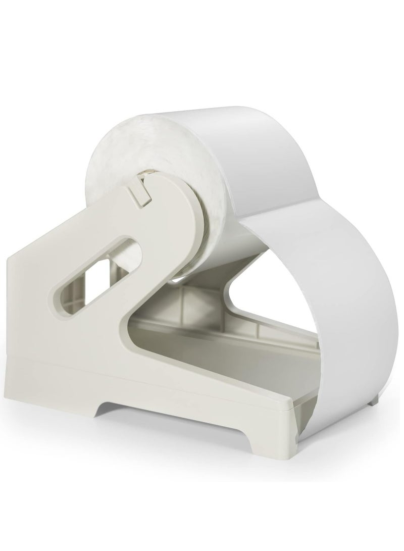 Oasisgalore Label Holder for Rolls and Fan-fold Labels，Sticker Roll Holder for Desktop Label Printer，White - Image 1