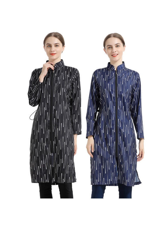 Generic 2022 Digital Printing Muslim Southeast Asia Swimsuit Hui Conservative Three-piece Sportswear Swimming Suit S015-Color:Blue- - Image 2