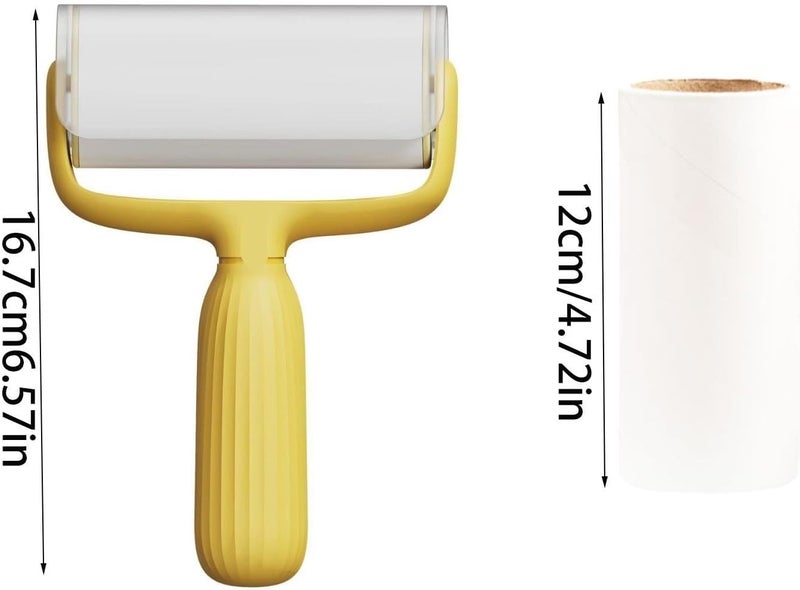 Snacko Tearable Lint Roller - Sticky Roll Paper for Pet Hair, Dust, and Clothes Cleaning | Replaceable Cleaning Brush Accessories(Yellow) - Image 4