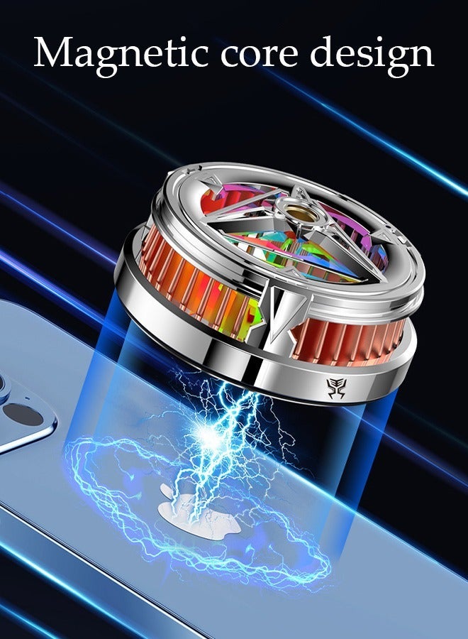 DUNISO Magnetic Semi-Conductor Cooling Chip Phone Cooling Fan with Magnetic Plates LED Display RGB Lights and Instant Cooling system, Cellphone Radiator for Mobile Gaming TikTok Live Strea - Image 3