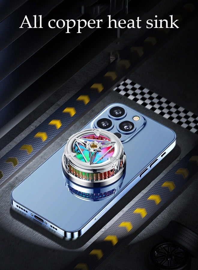 DUNISO Magnetic Semi-Conductor Cooling Chip Phone Cooling Fan with Magnetic Plates LED Display RGB Lights and Instant Cooling system, Cellphone Radiator for Mobile Gaming TikTok Live Strea - Image 4