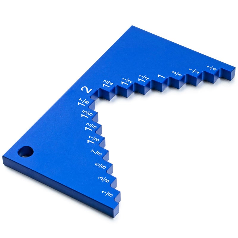 Dreyoo Table Saw Height Gauge, Aluminum Height Gauge Saw for Router Table, Precision Woodworking Measuring Tools Setup Cutting Blade from 1/8 to 2 Inch, 1/4" Thick for Solid Standing(Blue) - Image 1