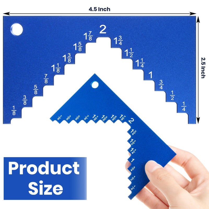 Dreyoo Table Saw Height Gauge, Aluminum Height Gauge Saw for Router Table, Precision Woodworking Measuring Tools Setup Cutting Blade from 1/8 to 2 Inch, 1/4" Thick for Solid Standing(Blue) - Image 5