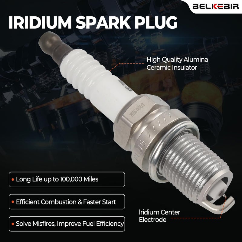 BELKEBIR Set of 4 Ignition Coil Packs & Iridium Spark Plugs Compatible with 2.0L 2.4L 2001-2012 Toyota Camry Corolla Rav4 Highlander Solara Matrix, Lexus HS250h, Scion tC xB, Pontiac Vibe Replace UF333 & 7092 - Image 5