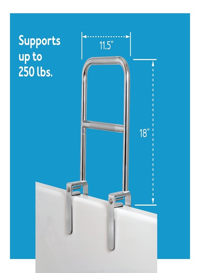 Carex Tri-Grip Bathtub Rail with Chrome Finish - Bathtub Grab Bar Safety Bar For Seniors and Handicap - For Assistance Getting In and Out of Tub, Easy to Install on Most Tubs,Silver - Image 5