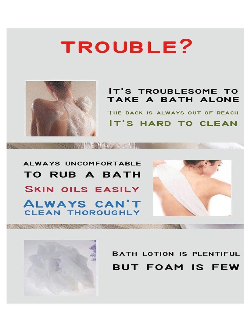 4 Packs Long Stretch Back Sponge with Rope Handles Scrubber Bath Shower Mesh Exfoliating Body Scrub Braided Loofah for Men and Women - Image 2