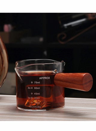 Espresso Measuring Cup, Double Spouts Triple Pitcher Milk with Wood Handle 75ML Shot Glasses Parts Clear Glass, Barista - pzsku/ZF3E5DC736AB330913D12Z/45/_/1660807447/131f383a-5630-40ce-994e-4dafbcbbf85b
