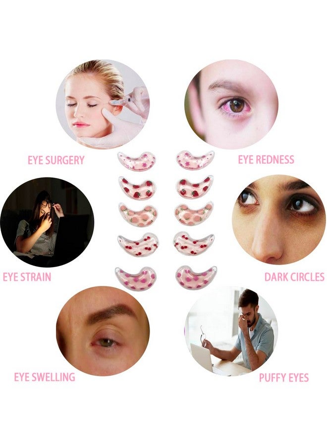coldchill Reusable Gel Eye Ice Pack, Cooling Eye Pad, Hot ＆ Cold Treatment for Eye Strain, Eye Swelling, Eye Redness, Puffy Eyes, Dark Circles, Smooth Fine Lines, and Eye Recover Surgery. (Pink ＆ 10PCS) - Image 3