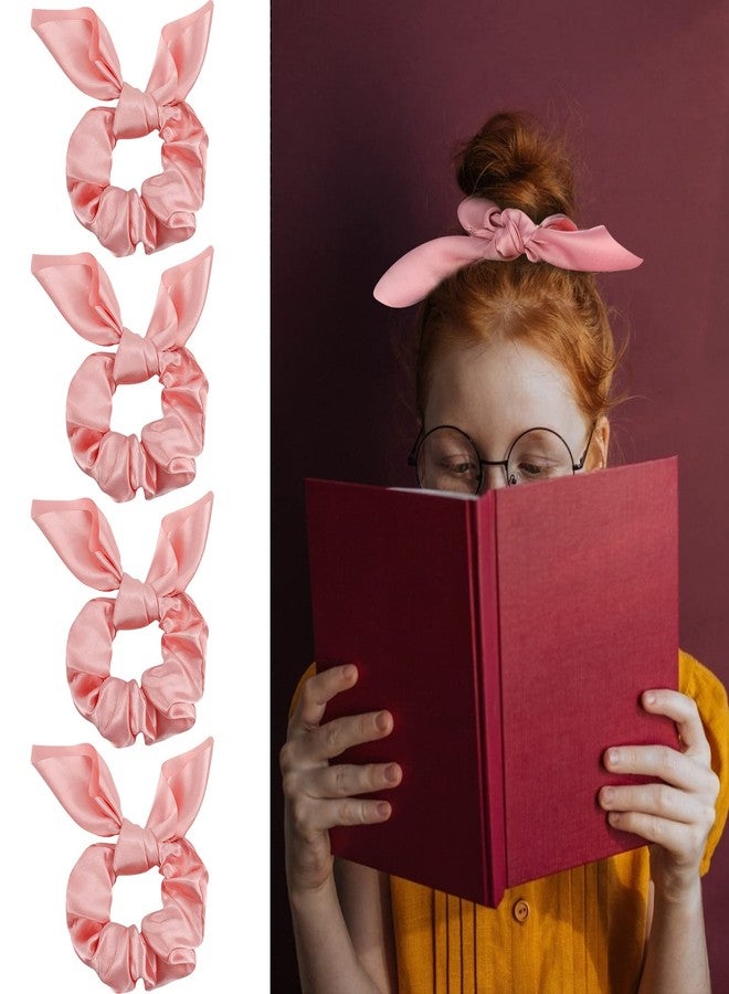 ACO-UINT 20 Pack Pink Bow Scrunchies for Thick Hair, Satin Silk Ponytail Holders with Ribbon for Girls and Women - Image 4