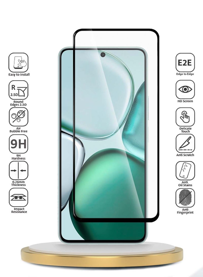 Wtech Honor X9c Smart 5G 2024 Premium E2E Series Full Glue Full Cover Tempered Glass Screen Protector (MSGECN) - Clear/Black - Image 2