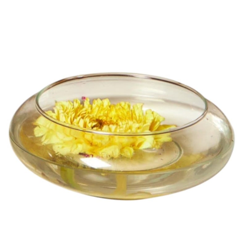 Eli Aura Decorative Glass Bowl | Transparent Centerpiece Bowl for Living Room, Office, Coffee Table, and Home Décor | Elegant Accent Display – 8 inch (Golden) - Image 4