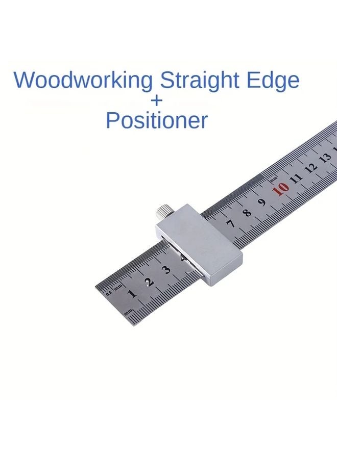 High Precision Carbon Steel Woodworking Straight Edge 30cm With Aluminum Positioner - Image 3