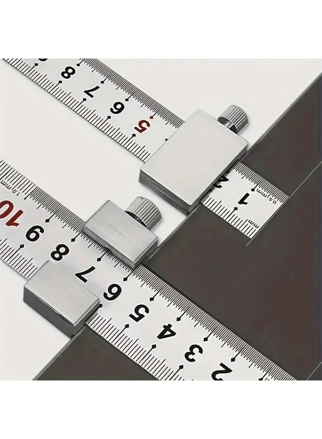 High Precision Carbon Steel Woodworking Straight Edge 30cm With Aluminum Positioner - Image 2