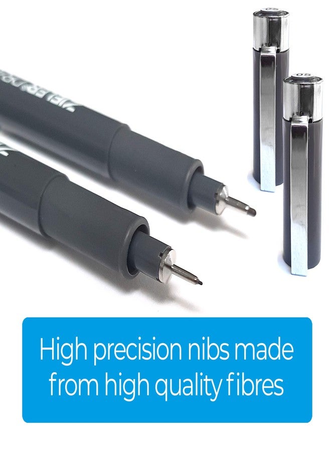 Zieler 12 Fineliner Drawing Pens (Black, Sepia & Grey) Water & Fade Proof Pigment liners. Quick-Drying & Anti-Smear Micro Pens. Ideal for Technical Drawing, Sketching, Stenciling & Outlining - Image 3