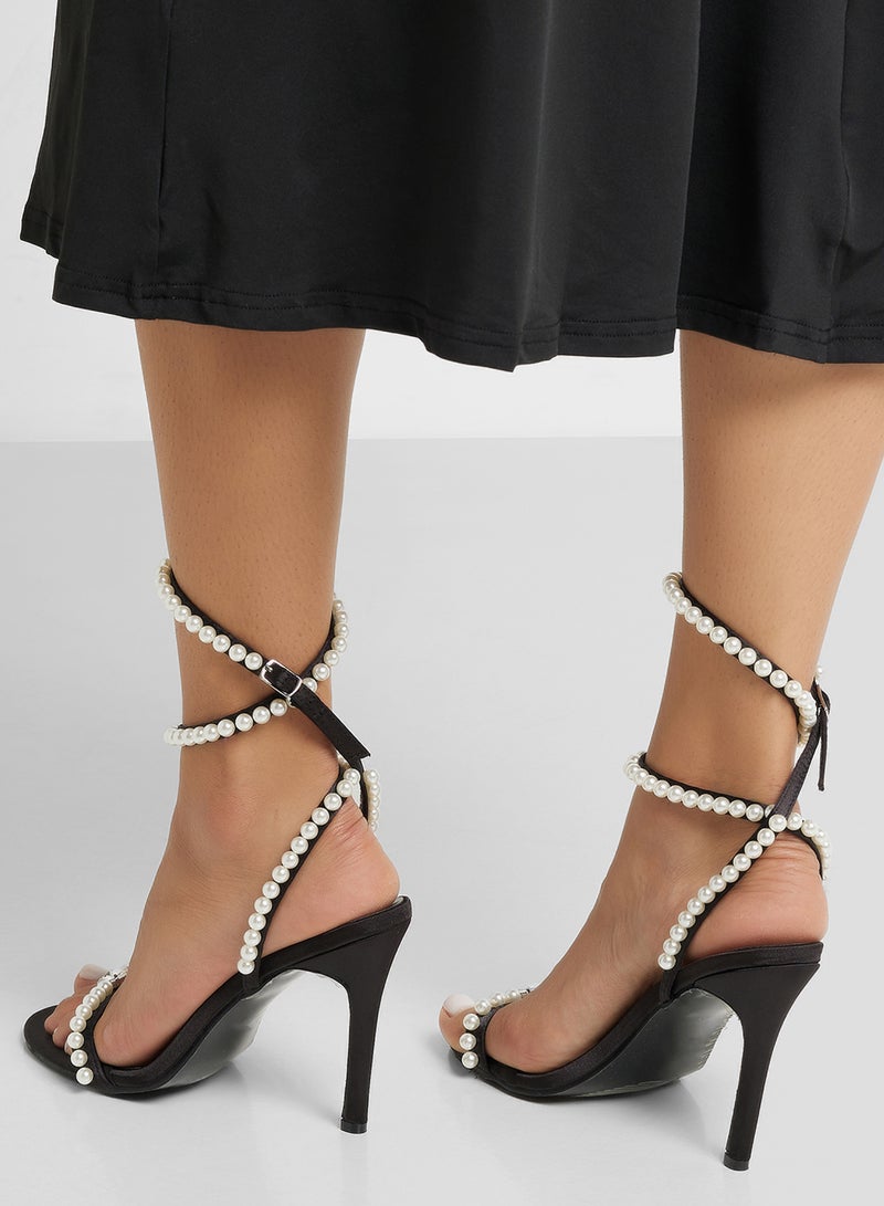 Ella Limited Edition Heeled Sandals With Pearl Strap  - Image 2