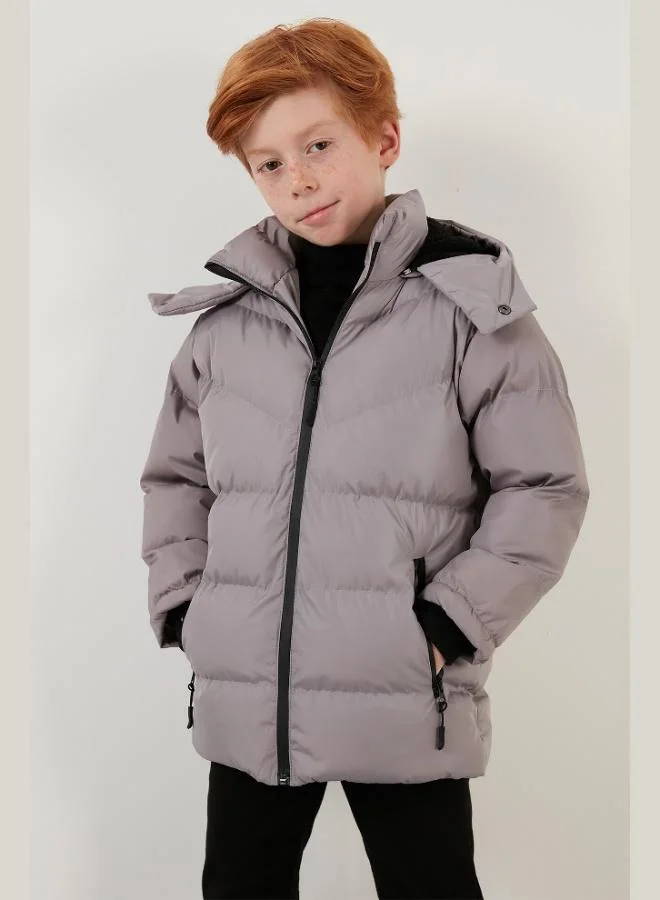 Lela Lela Plush Lined Winter Coat for Boys with Removable Hood and Pockets (COAT 5761587)