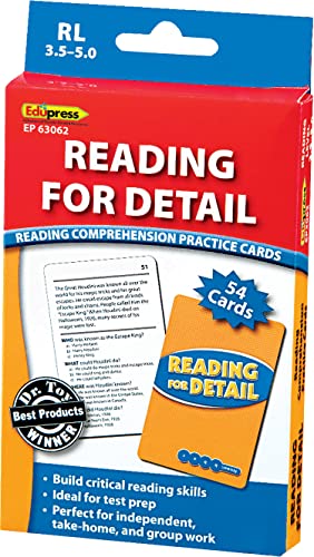 Edupress Reading for Detail Practice Cards, Levels 3.5-5.0,Blue - Image 4