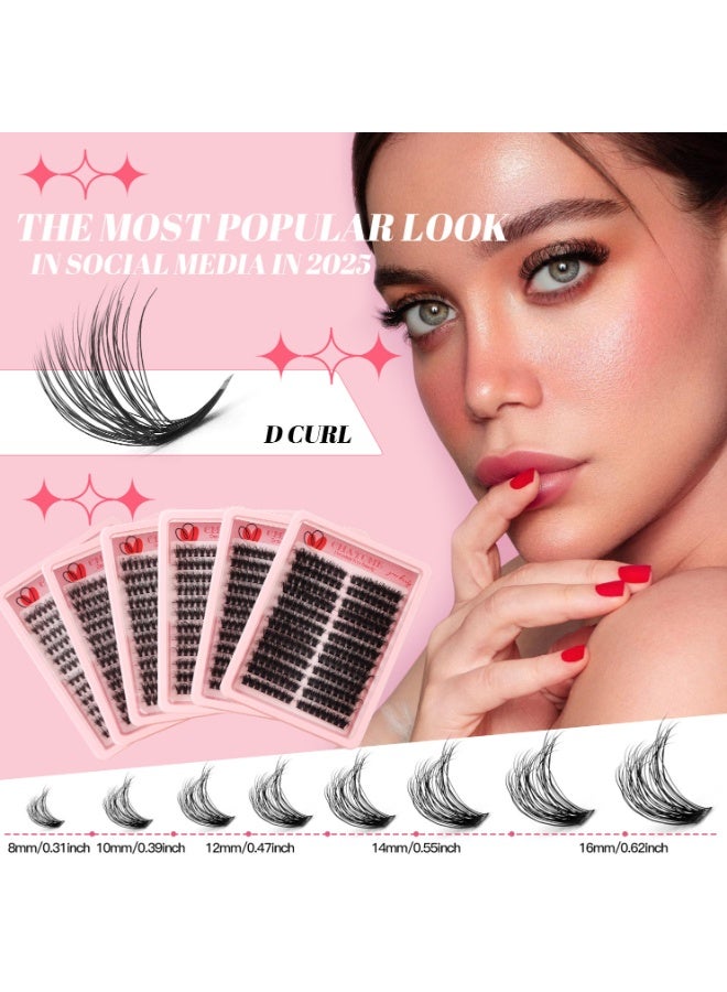 كمايو مجموعة وصلات رموش مكونة من 216 قطعة، مع غراء لاصق للرموش وملقط للرموش، رموش صناعية خفيفة وكثيفة، وصلات رموش صناعية فردية للنساء، مناسبة للاستخدام المنزلي. - Image 3