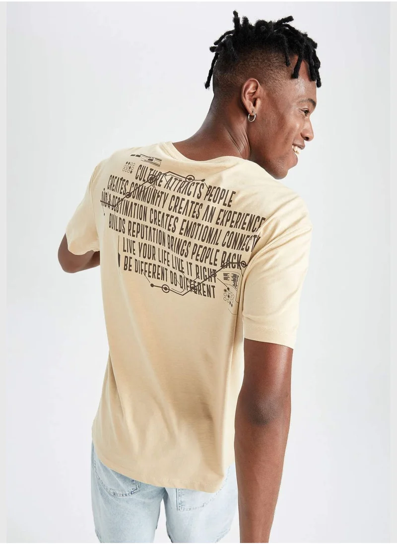 DeFacto Regular Fit Back Slogan Print T-Shirt