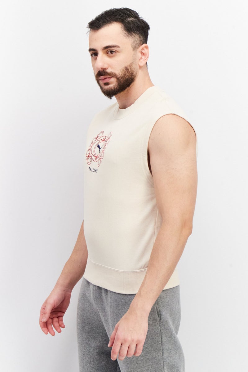 PUMA Men Sportswear Fit Sleeveless Running Vest, Beige  - Image 2