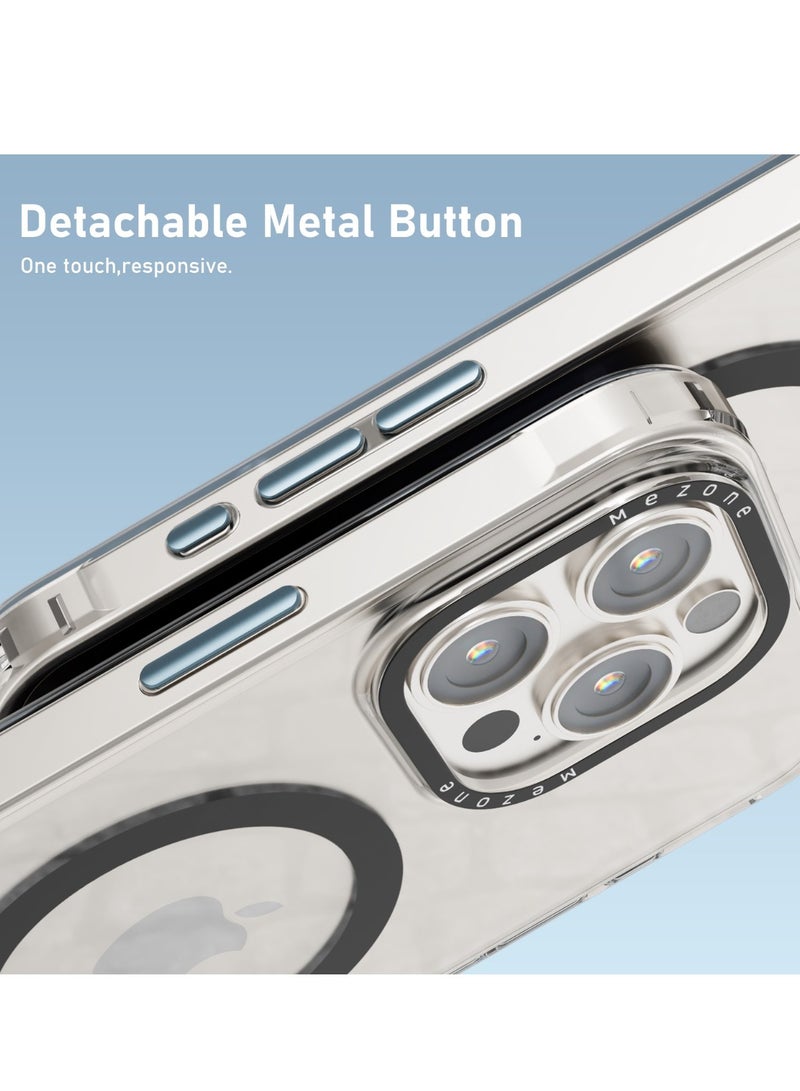 Mezone iPhone 15 Pro Clear MagSafe Phone Case, Shock Absorbing, Anti Scratch & Anti-Yellowing Case, Black - Image 2