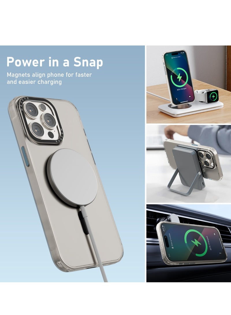 Mezone iPhone 15 Pro Clear MagSafe Phone Case, Shock Absorbing, Anti Scratch & Anti-Yellowing Case, Black - Image 4