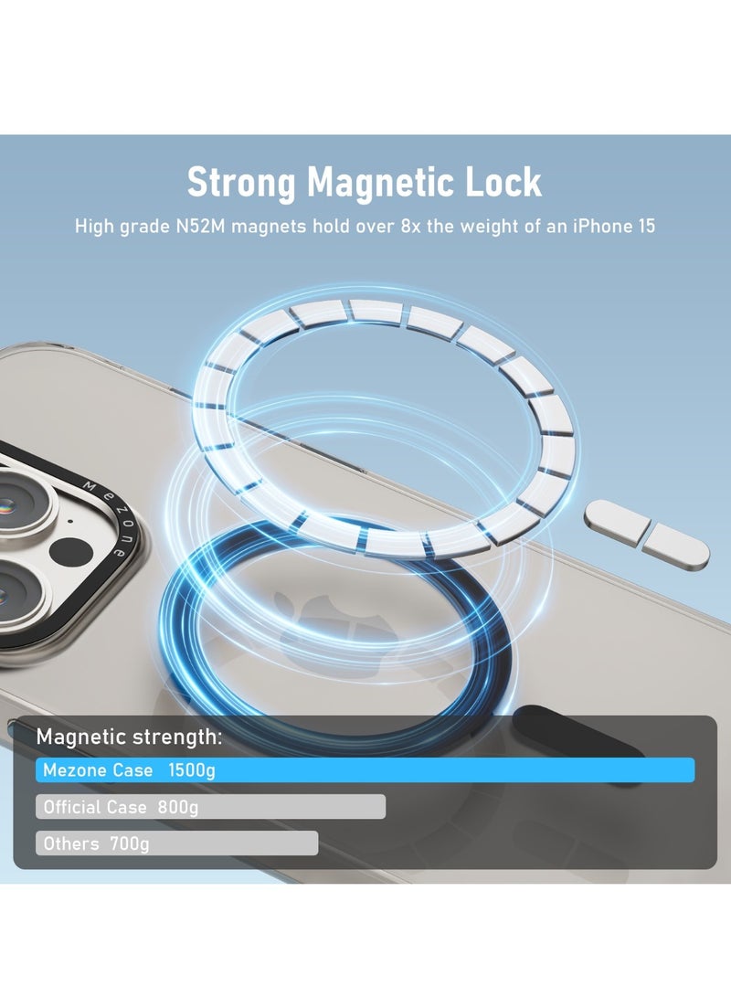 Mezone iPhone 15 Pro Clear MagSafe Phone Case, Shock Absorbing, Anti Scratch & Anti-Yellowing Case, Black - Image 5