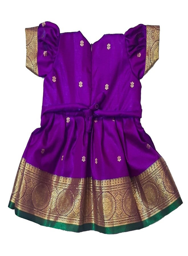 LUSTER فستان ساتان حريري أنيق للبنات من لوستر (من حديثي الولادة إلى 5 سنوات) مثالي لأعياد الميلاد والمهرجانات وحفلات الزفاف جودة ميسورة وفستان جميل باللون الأرجواني - Image 2