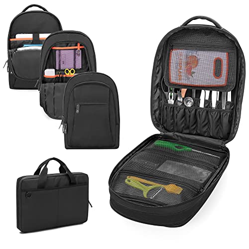 samdew Three-layer Chef Backpack with Knife Bag, Professional Knife Backpack & Chef Bag with 12 + 23 Slots & Multiple Pockets, Chef Knife Carrying Case Roll for Kitchen Utensils (Knife Not Included) - Image 1