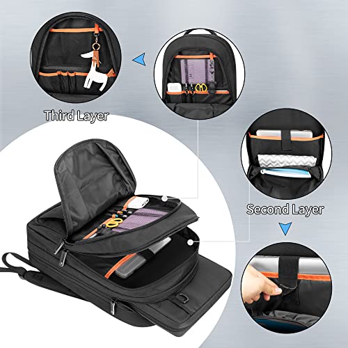 samdew Three-layer Chef Backpack with Knife Bag, Professional Knife Backpack & Chef Bag with 12 + 23 Slots & Multiple Pockets, Chef Knife Carrying Case Roll for Kitchen Utensils (Knife Not Included) - Image 4
