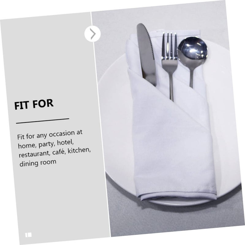 4Pcs Thick White Cotton Cloth Napkins Washable Dining Table Linen for Wedding Hotel Restaurant - Image 5