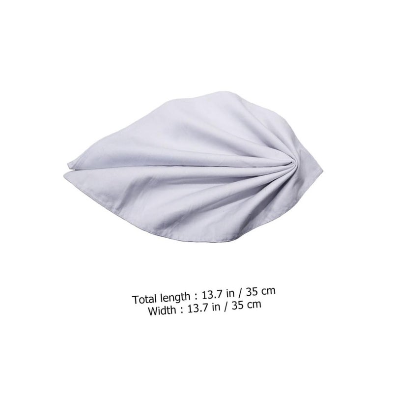 4Pcs Thick White Cotton Cloth Napkins Washable Dining Table Linen for Wedding Hotel Restaurant - Image 3