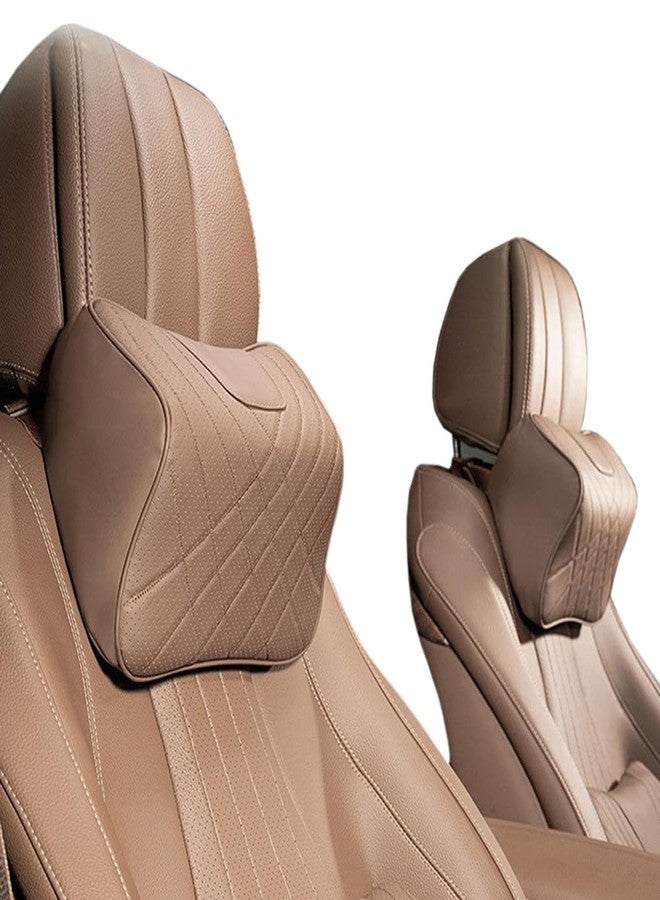 LUNDA Car headrest Soft Nappa Leather Car Neck Pillow For Most Cars, SUV Sedan Fit For Mercedes Benz AMG S-Class W204 W205 W206 W211 W212 W213 W176 W177 W222 GLC CLE CLA Travel Neck Support Pillows（coffee） - Image 1