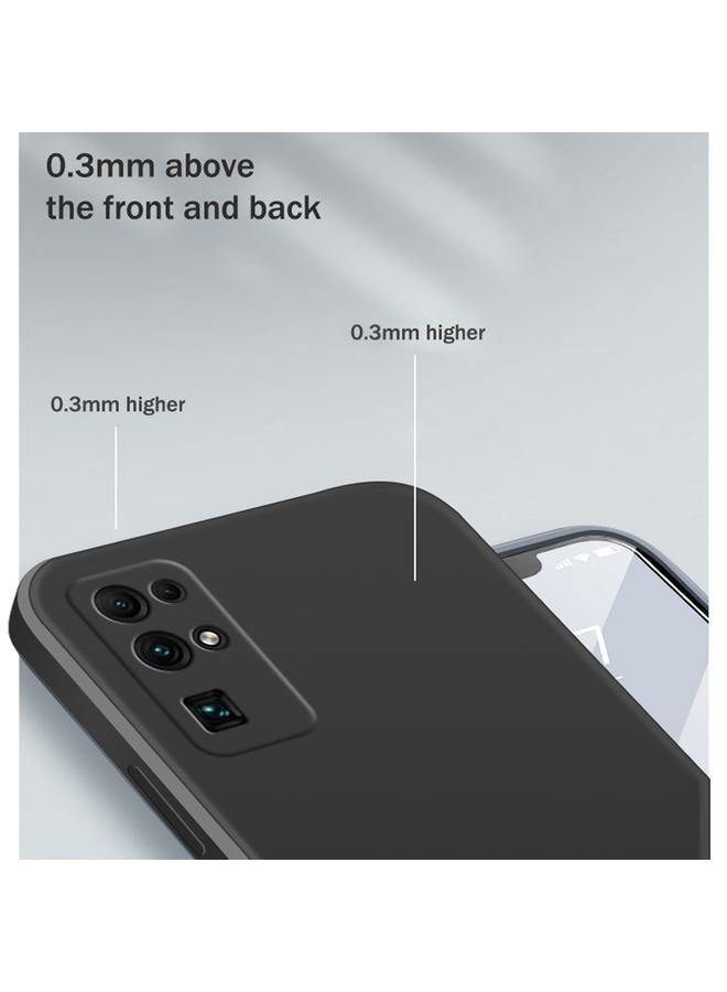 زبون جراب لهاتف Honor 30 بلون سادة من السيليكون السائل المقلد بحافة مستقيمة وغطاء حماية كامل مقاوم للسقوط - Image 4