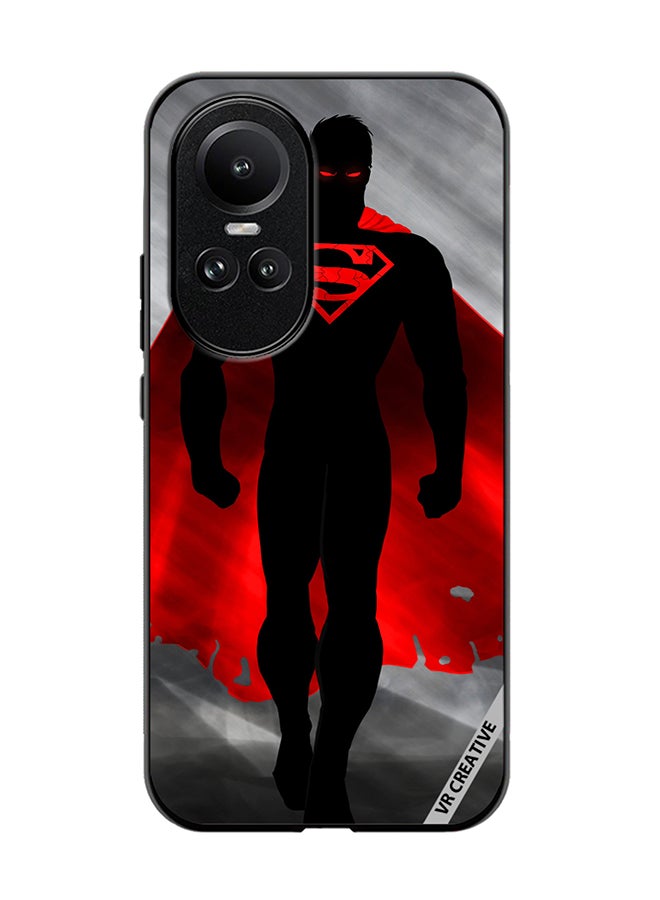 VR CREATIVE Protective Case Cover For Oppo Reno 10 Superman Black And Red Design Multicolour - Image 1