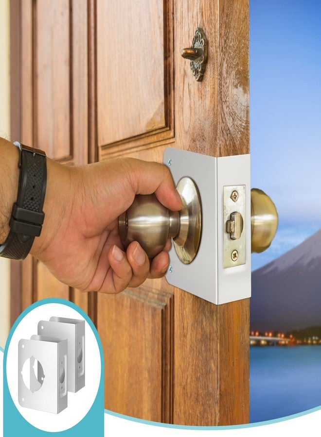 Ferraycle Lock and Door Reinforcer Repair Doors Reinforcement Plate Stainless Steel Home Security Door Lock Plate Add Security to Your Home, 2-1/8 Inch x 2-3/8 Inch x 1-3/4 Inch (2 Pcs) - Image 5