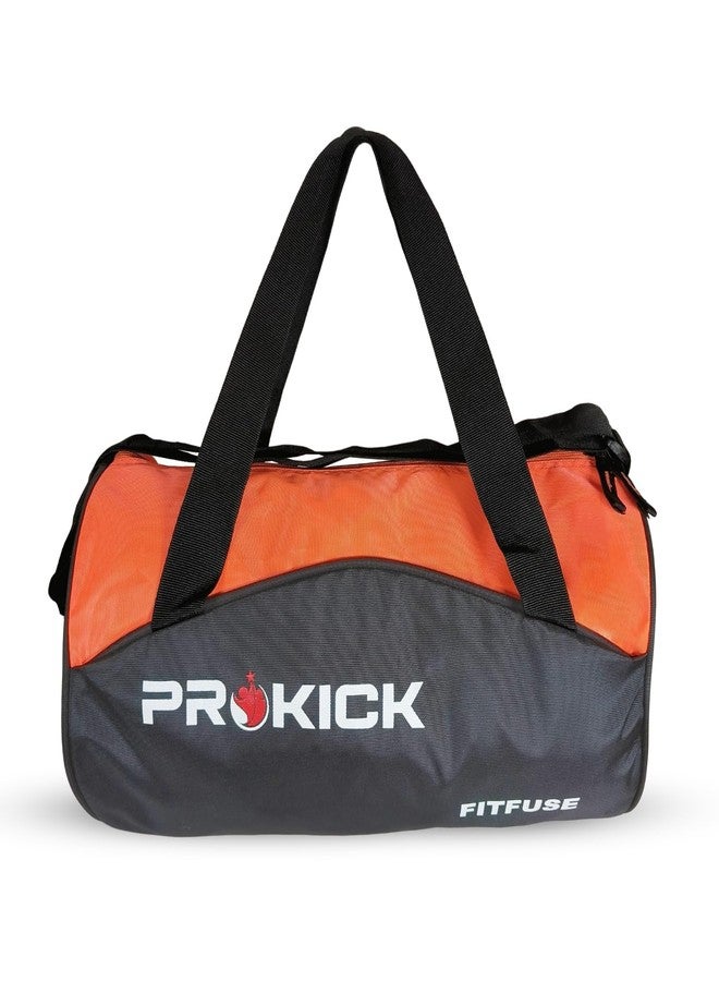 حقيبة سفر Prokick Fitfuse من البوليستر / حقائب رياضية / حقيبة كتف قابلة للتعديل للرجال / حقائب رياضية للرجال / حقيبة لياقة بدنية / حقائب حمل / حقيبة رياضية وسفر / طقم رياضي / حقائب سفر - رمادي/برتقالي - Image 1