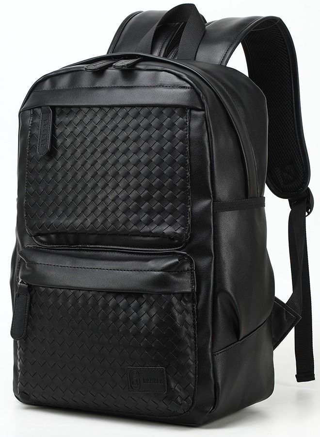 RAHALA GLD116 15.6-Inch Casual Multi-Pockets Leather Unisex Backpack Bag  - Image 1