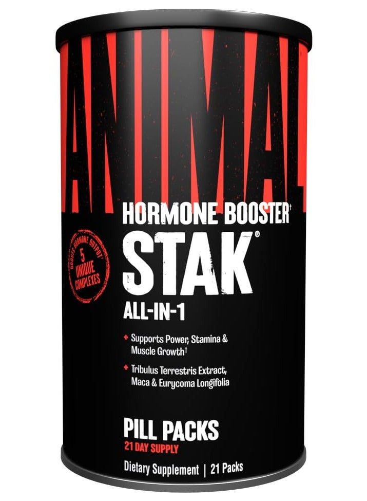 يونيفرسال نيوتريشن مكمل غذائي Universal Nutrition Animal Stak - تركيبة طبيعية لدعم هرمون التستوستيرون وقوة العضلات (21 عبوة) - Image 1