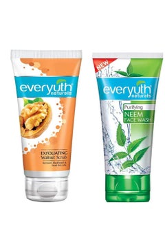 Everyuth Naturals Neem Face Wash & Walnut Scrub Combo 150 g  - Image 1
