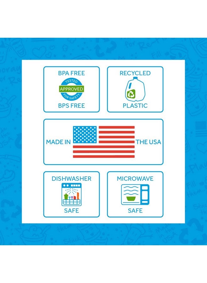 ري بلاي شوك وملاعق للأطفال الصغار من Re-Play، مصنوعة في الولايات المتحدة الأمريكية، عبوة من 8 قطع بدون حقيبة حمل - 4 شوك للأطفال برؤوس مستديرة و4 ملاعق عميقة للأطفال الصغار - أدوات طعام للأطفال الصغار بسمك 0.2 بوصة، أزرق داكن - Image 5