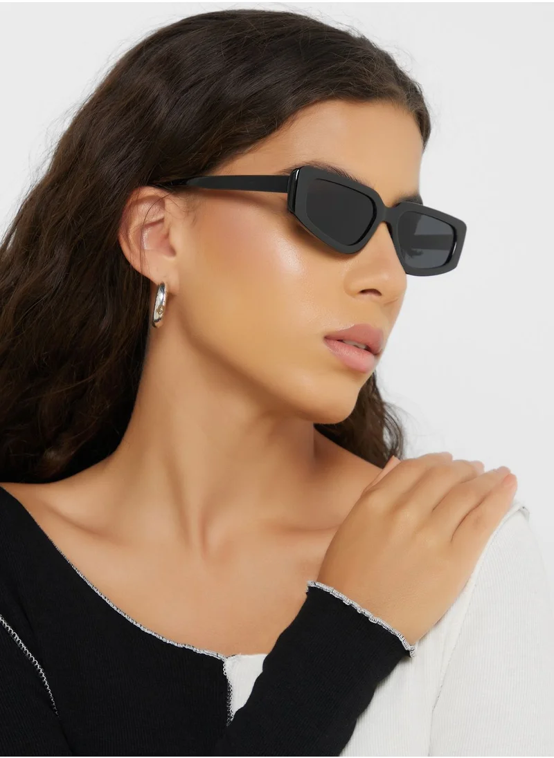 Ginger Curved Len Rectangular Sunglasses