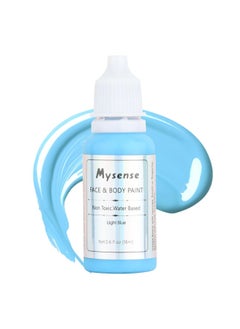 Mysense Mysense Light Blue Face Body Paint,Water Based Washable Face Paint,Non-toxic Cream Body Paint for Adults and Children Halloween SFX Cosplay Corpse Bride Sally Avatar Makeup,0.6oz  - Image 1