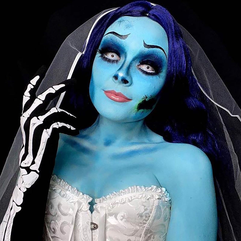 Mysense Light Blue Face Body Paint,Water Based Washable Face Paint,Non-toxic Cream Body Paint for Adults and Children Halloween SFX Cosplay Corpse Bride Sally Avatar Makeup,0.6oz - Image 5